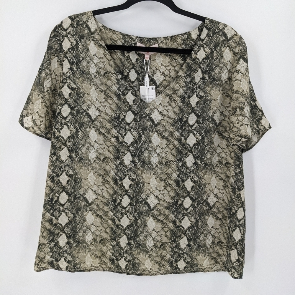 NWT LEYDEN Snakeskin Python Short Sleeve Top
